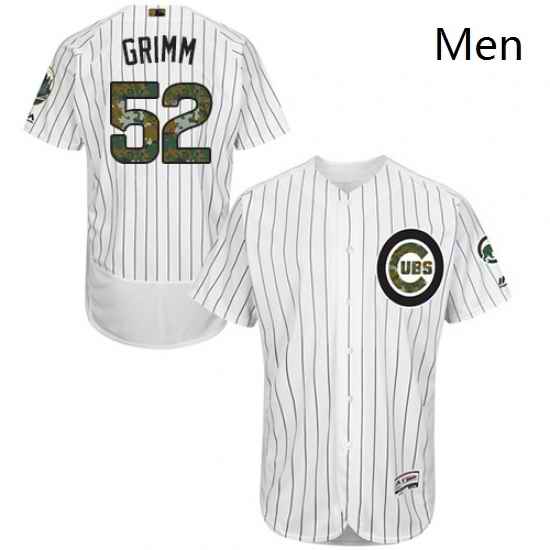 Mens Majestic Chicago Cubs 52 Justin Grimm Authentic White 2016 Memorial Day Fashion Flex Base MLB Jersey